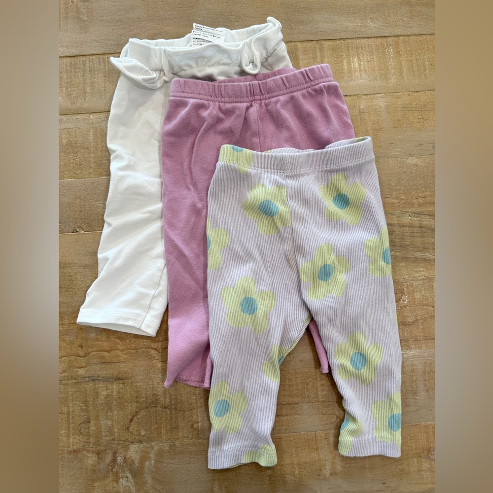 3 baby girl leggings bottoms pants Zara Carters United Colors of Benetton